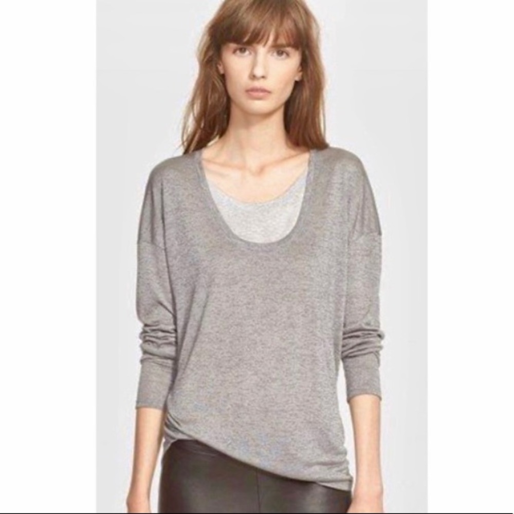 Gray Women's Lightweight Scoop Neck Top
